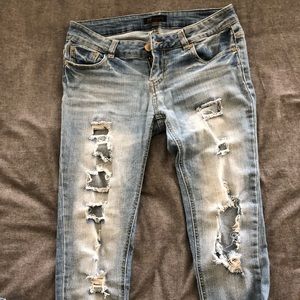 Fire Los Angeles Destroyed Light Wash Jeans